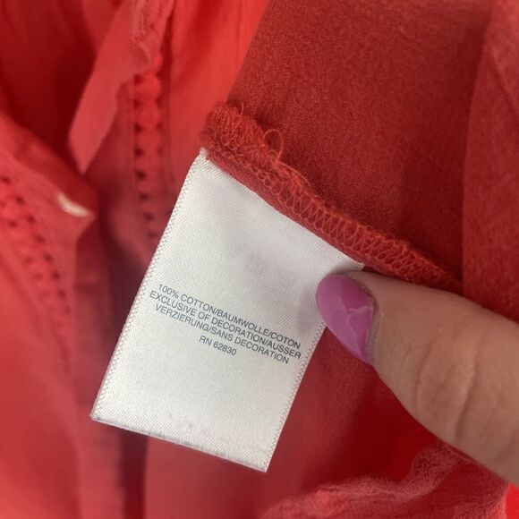 Draper James x Lands' End Coral Tunic Top Swim Cover- Up Sz  XL 18 517937 Cotton - Picture 4 of 10